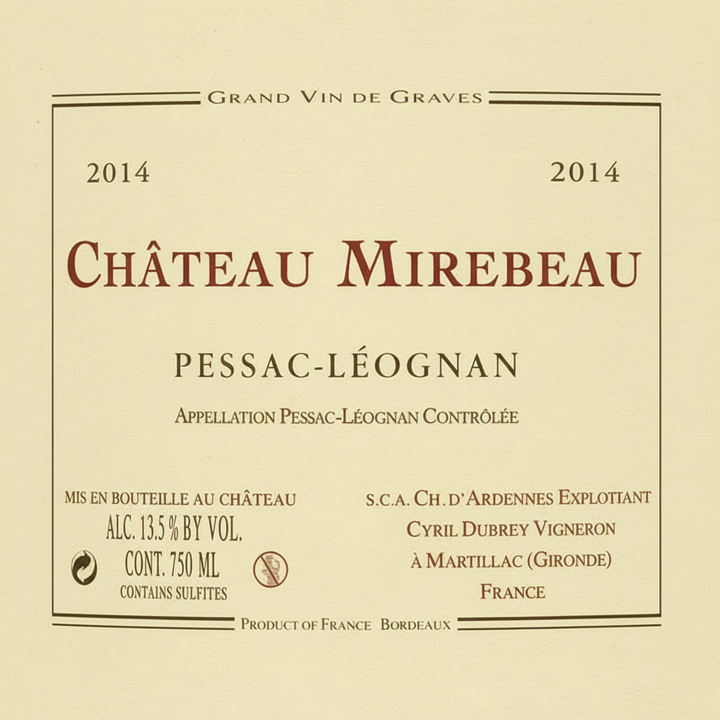 Château Mirebeau 2014